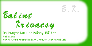 balint krivacsy business card